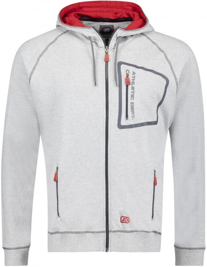 Adamo Michael Hoodie with Zipper Grey - Felpe & felpe con cappuccio - Felpe & Felpe con Cappuccio Uomo Taglie Forti