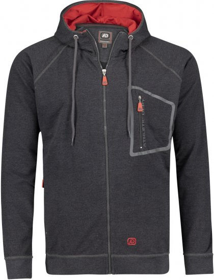 Adamo Michael Hoodie with Zipper Charcoal - Felpe & felpe con cappuccio - Felpe & Felpe con Cappuccio Uomo Taglie Forti