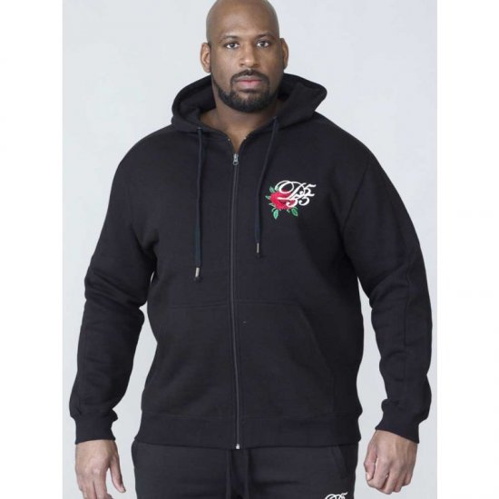 D555 Verlin Couture Full Zip Hoodie Black - Felpe & felpe con cappuccio - Felpe & Felpe con Cappuccio Uomo Taglie Forti