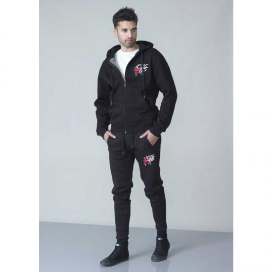 D555 Verlin Couture Full Zip Hoodie Black - Felpe & felpe con cappuccio - Felpe & Felpe con Cappuccio Uomo Taglie Forti