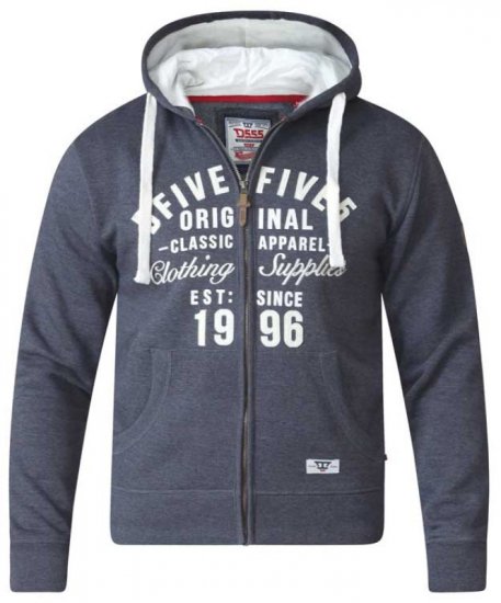 D555 Vadal Full Zip Hoodie Charcoal - Felpe & felpe con cappuccio - Felpe & Felpe con Cappuccio Uomo Taglie Forti