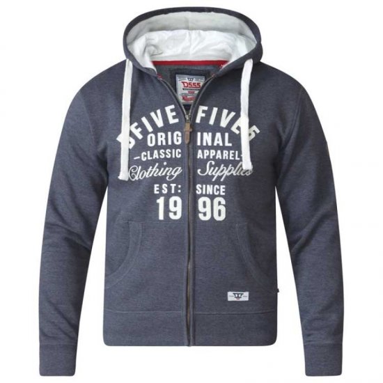 D555 Vadal Full Zip Hoodie Charcoal - Felpe & felpe con cappuccio - Felpe & Felpe con Cappuccio Uomo Taglie Forti