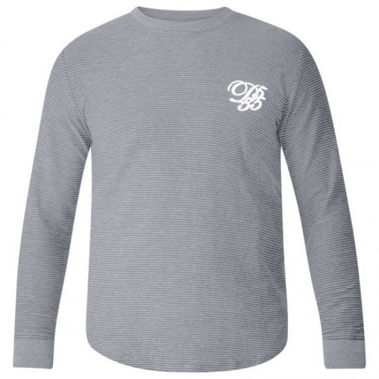 D555 Plato Long Sleeve T-shirt Grey - Magliette - Magliette Uomo Taglie Forti