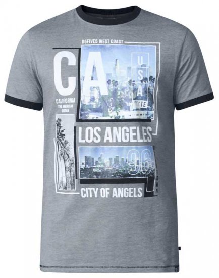 D555 Howie Fine Stripe T-shirt Grey - Magliette - Magliette Uomo Taglie Forti