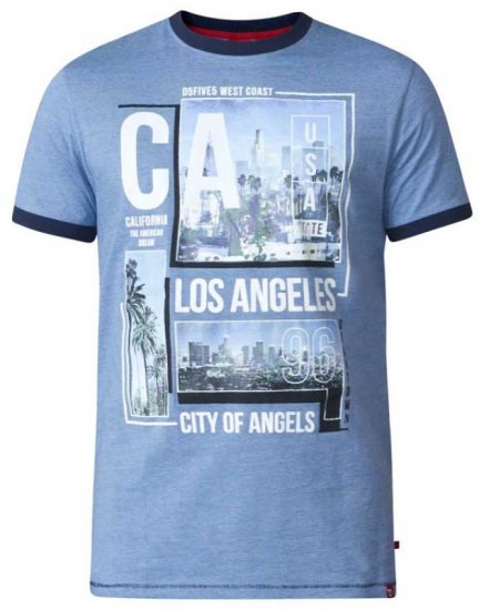 D555 Howie Fine Stripe T-shirt Blue - Magliette - Magliette Uomo Taglie Forti