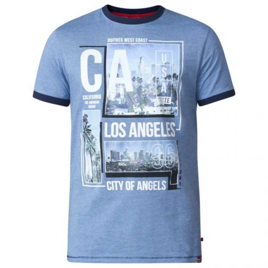 D555 Howie Fine Stripe T-shirt Blue - Magliette - Magliette Uomo Taglie Forti