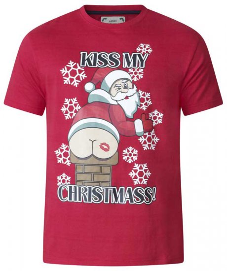 D555 Naughty X-mas T-shirt Red - Magliette - Magliette Uomo Taglie Forti