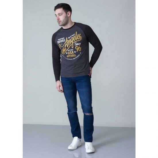D555 Neill Long Sleeve T-shirt Black - Magliette - Magliette Uomo Taglie Forti