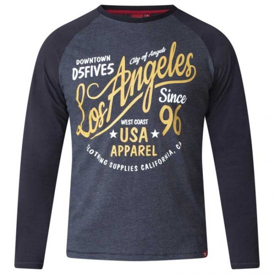 D555 Neill Long Sleeve T-shirt Black - Magliette - Magliette Uomo Taglie Forti