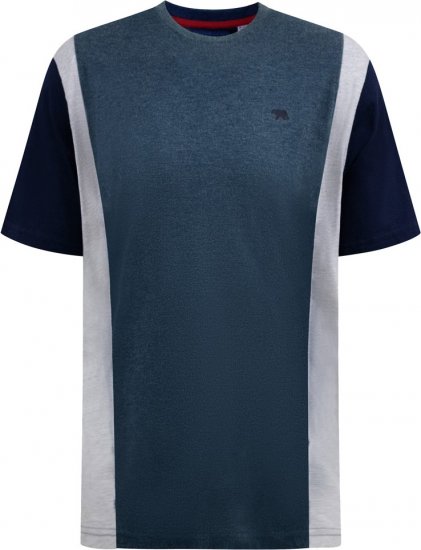 D555 Neath Cut And Sew Crew Neck T-Shirt Denim - Magliette - Magliette Uomo Taglie Forti