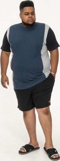 D555 Neath Cut And Sew Crew Neck T-Shirt Denim - Magliette - Magliette Uomo Taglie Forti