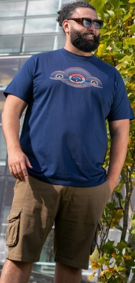 D555 Cheltenham Record With Reflection Printed T-shirt French Navy - Magliette - Magliette Uomo Taglie Forti