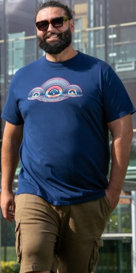 D555 Cheltenham Record With Reflection Printed T-shirt French Navy - Magliette - Magliette Uomo Taglie Forti