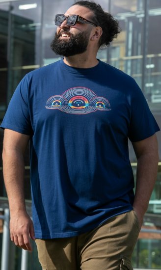 D555 Cheltenham Record With Reflection Printed T-shirt French Navy - Magliette - Magliette Uomo Taglie Forti