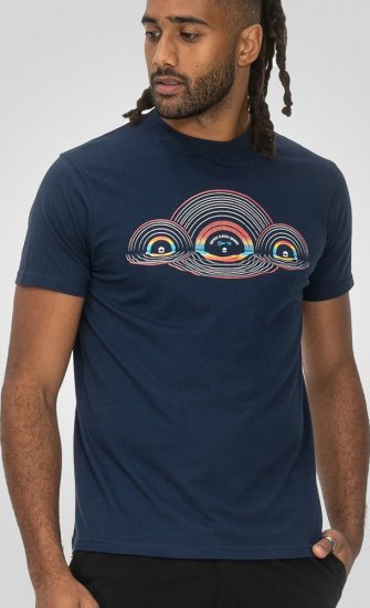 D555 Cheltenham Record With Reflection Printed T-shirt French Navy - Magliette - Magliette Uomo Taglie Forti