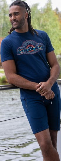 D555 Cheltenham Record With Reflection Printed T-shirt French Navy - Magliette - Magliette Uomo Taglie Forti