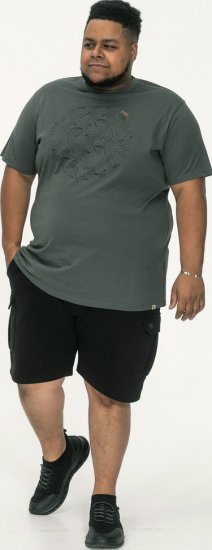 D555 Poole Circle Wave Printed Crew Neck T-shirt Khaki - Magliette - Magliette Uomo Taglie Forti