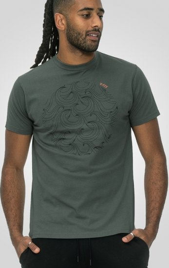 D555 Poole Circle Wave Printed Crew Neck T-shirt Khaki - Magliette - Magliette Uomo Taglie Forti