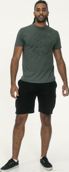 D555 Poole Circle Wave Printed Crew Neck T-shirt Khaki - Magliette - Magliette Uomo Taglie Forti