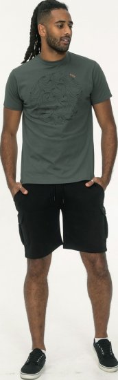 D555 Poole Circle Wave Printed Crew Neck T-shirt Khaki - Magliette - Magliette Uomo Taglie Forti
