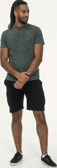 D555 Poole Circle Wave Printed Crew Neck T-shirt Khaki - Magliette - Magliette Uomo Taglie Forti