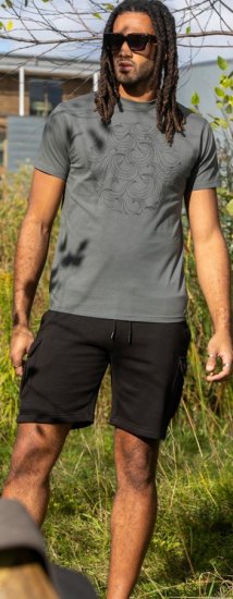 D555 Poole Circle Wave Printed Crew Neck T-shirt Khaki - Magliette - Magliette Uomo Taglie Forti