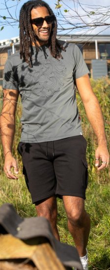 D555 Poole Circle Wave Printed Crew Neck T-shirt Khaki - Magliette - Magliette Uomo Taglie Forti