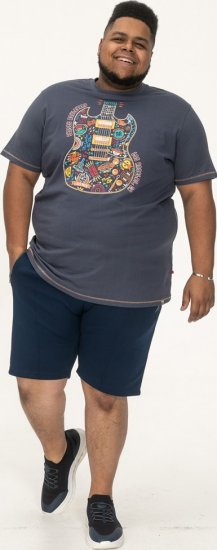D555 Stockport Multi Coloured Guitar Printed T-Shirt Denim - Magliette - Magliette Uomo Taglie Forti