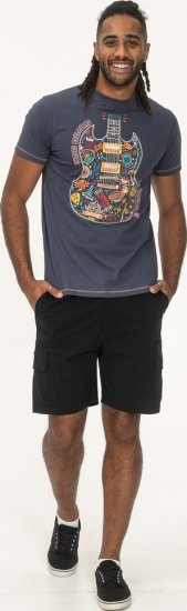 D555 Stockport Multi Coloured Guitar Printed T-Shirt Denim - Magliette - Magliette Uomo Taglie Forti