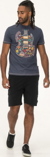 D555 Stockport Multi Coloured Guitar Printed T-Shirt Denim - Magliette - Magliette Uomo Taglie Forti