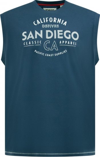 D555 Havant San Diego Printed Sleeveless T-Shirt French Navy - Magliette - Magliette Uomo Taglie Forti