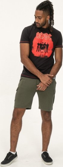 D555 Uxbridge Official ACDC Band Printed Crew Neck T-Shirt Washed Black - Magliette - Magliette Uomo Taglie Forti