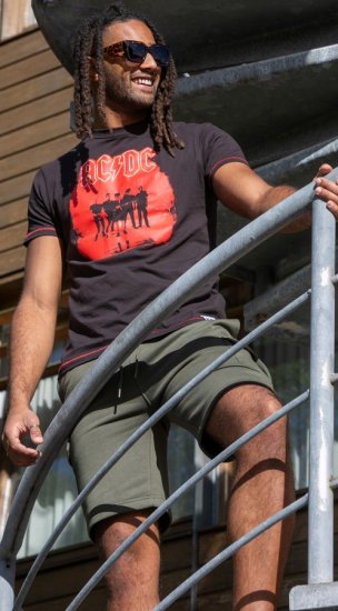 D555 Uxbridge Official ACDC Band Printed Crew Neck T-Shirt Washed Black - Magliette - Magliette Uomo Taglie Forti