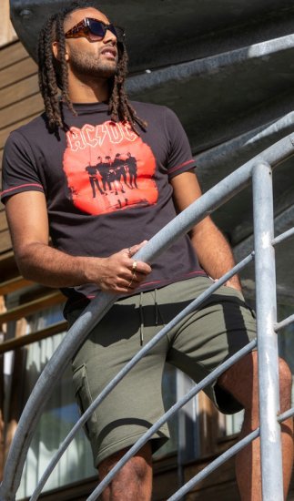 D555 Uxbridge Official AC/DC Band Printed Crew Neck T-Shirt Washed Black TALL SIZES - Magliette - Magliette Uomo Taglie Forti