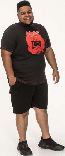 D555 Uxbridge Official AC/DC Band Printed Crew Neck T-Shirt Washed Black TALL SIZES - Magliette - Magliette Uomo Taglie Forti