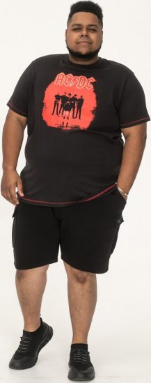 D555 Uxbridge Official ACDC Band Printed Crew Neck T-Shirt Washed Black - Magliette - Magliette Uomo Taglie Forti