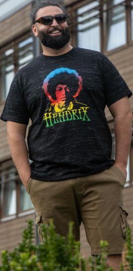 D555 Hendrix Official Jimi Hendrix Printed Crew Neck T-Shirt Black Reno - Magliette di band - 