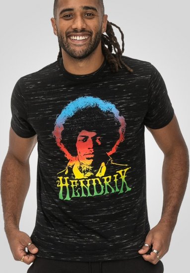 D555 Hendrix Official Jimi Hendrix Printed Crew Neck T-Shirt Black Reno - Magliette di band - 