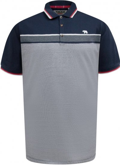 D555 Tipton Stripe Jacquard Short Sleeve Polo Navy - Polo - Polo Uomo Taglie Forti