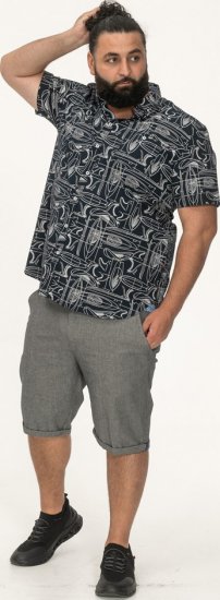D555 Worthing Surf AOP Short Sleeve Button Down Collar Shirt Navy - Camicie - Camicie Taglie Forti Uomo
