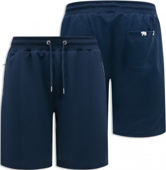 D555 Spalding Elasticated Waist Interlock Shorts Navy - Pantaloni & pantaloncini tuta - Pantaloni Tuta Uomo Taglie Forti