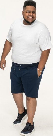 D555 Spalding Elasticated Waist Interlock Shorts Navy - Pantaloni & pantaloncini tuta - Pantaloni Tuta Uomo Taglie Forti