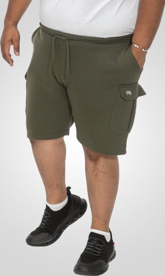 D555 Wigan 1 Elasticated Waist Fleece Cargo Shorts Khaki - Pantaloni & pantaloncini tuta - Pantaloni Tuta Uomo Taglie Forti