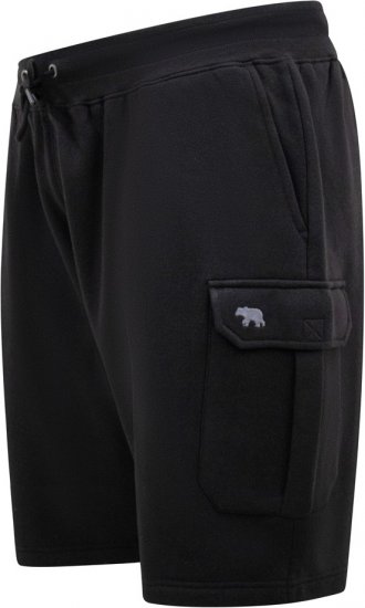 D555 Wigan 2 Elasticated Waist Fleece Cargo Shorts Black - Pantaloni & pantaloncini tuta - Pantaloni Tuta Uomo Taglie Forti