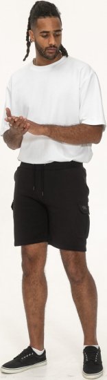 D555 Wigan 2 Elasticated Waist Fleece Cargo Shorts Black - Pantaloni & pantaloncini tuta - Pantaloni Tuta Uomo Taglie Forti