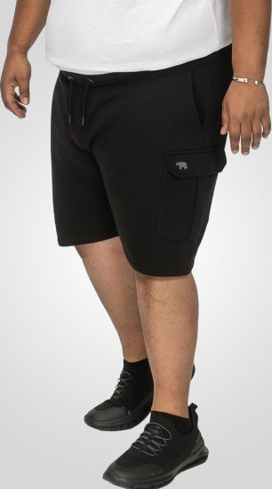 D555 Wigan 2 Elasticated Waist Fleece Cargo Shorts Black - Pantaloni & pantaloncini tuta - Pantaloni Tuta Uomo Taglie Forti