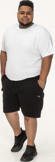 D555 Wigan 2 Elasticated Waist Fleece Cargo Shorts Black - Pantaloni & pantaloncini tuta - Pantaloni Tuta Uomo Taglie Forti