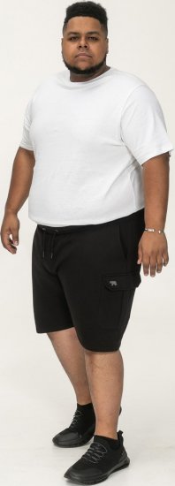 D555 Wigan 2 Elasticated Waist Fleece Cargo Shorts Black - Pantaloni & pantaloncini tuta - Pantaloni Tuta Uomo Taglie Forti