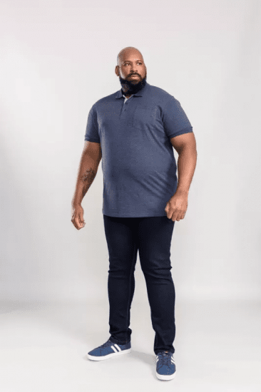 D555 Grant Polo Shirt Denim Blue - Polo - Polo Uomo Taglie Forti