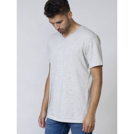 D555 Signature V-neck T-shirt Grey - Magliette - Magliette Uomo Taglie Forti